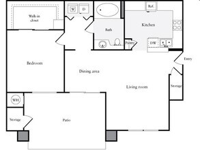 1 Bedroom 1 Bathroom 21206 floor plan